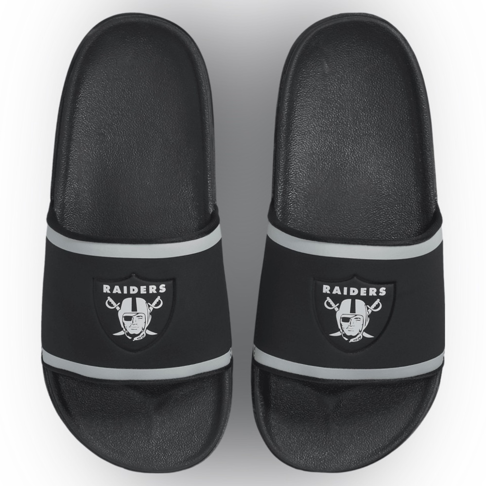 Men’s Nike Offcourt Las Vegas Raiders Slide in Anthracite/Field Silver Size 12